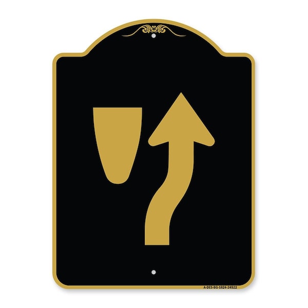 Amistad 18 x 24 in. Designer Series Sign - Beware of Curb Graphic, Black & Gold AM2070604 - main
